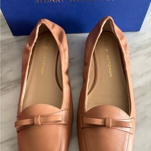 Stuart Weitzman Women's Brown Flats with Bow